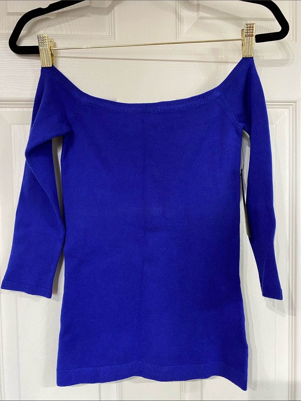Marciano Blue Off Shoulder Knit Sweater NWT